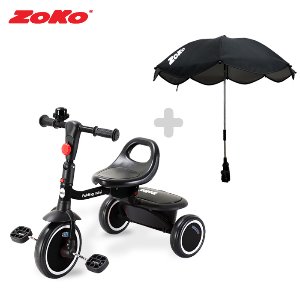 (세트)ZOKO 조코 폴딩 미니 세발자전거(블랙)+다용도 우산 양산 파라솔